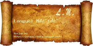 Lengyel Máté névjegykártya